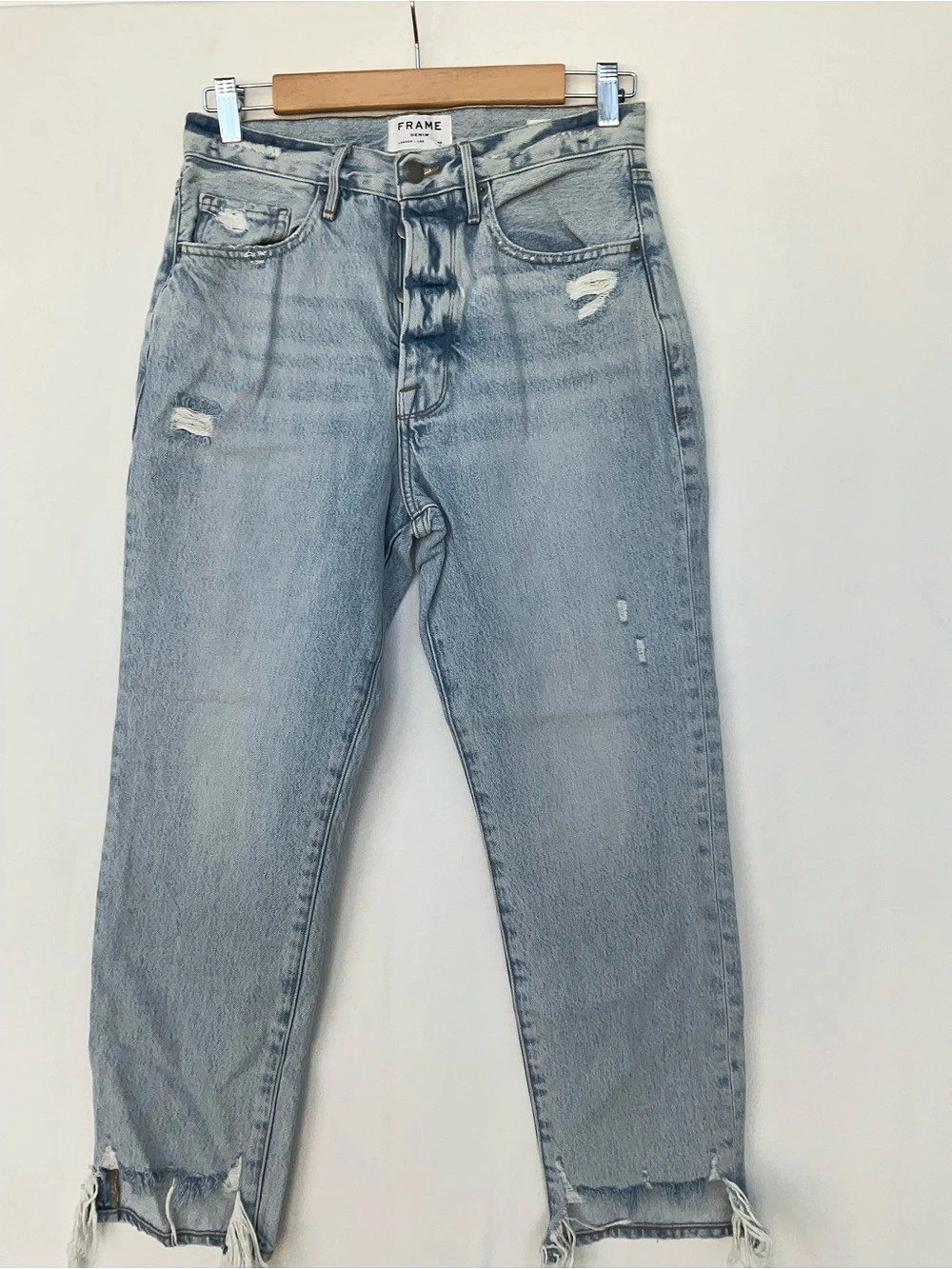 FRAME Le Original High-Rise Straight-Leg Jeans Blue Waist 28